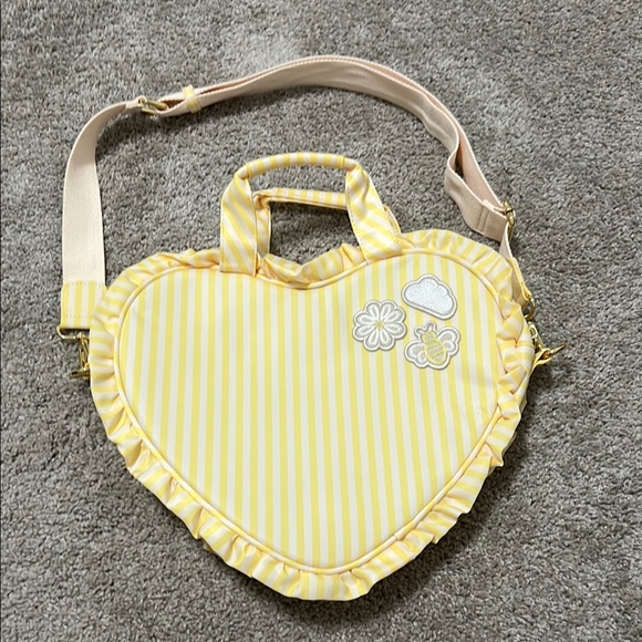 Stoney Clover Land Yellow Striped Heart-Shaped Bag - Picture 1 of 10